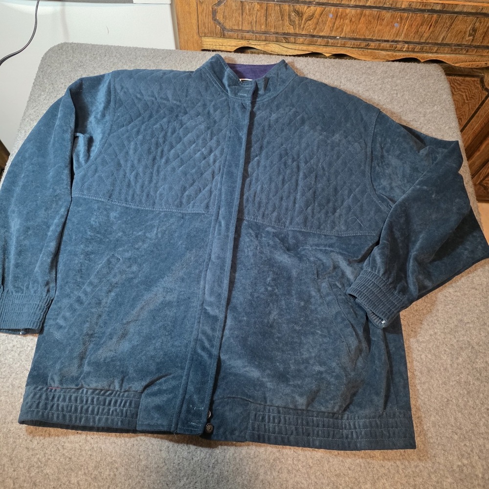 diamond-quilted fleece or corduroy zip-up jacket  M J2